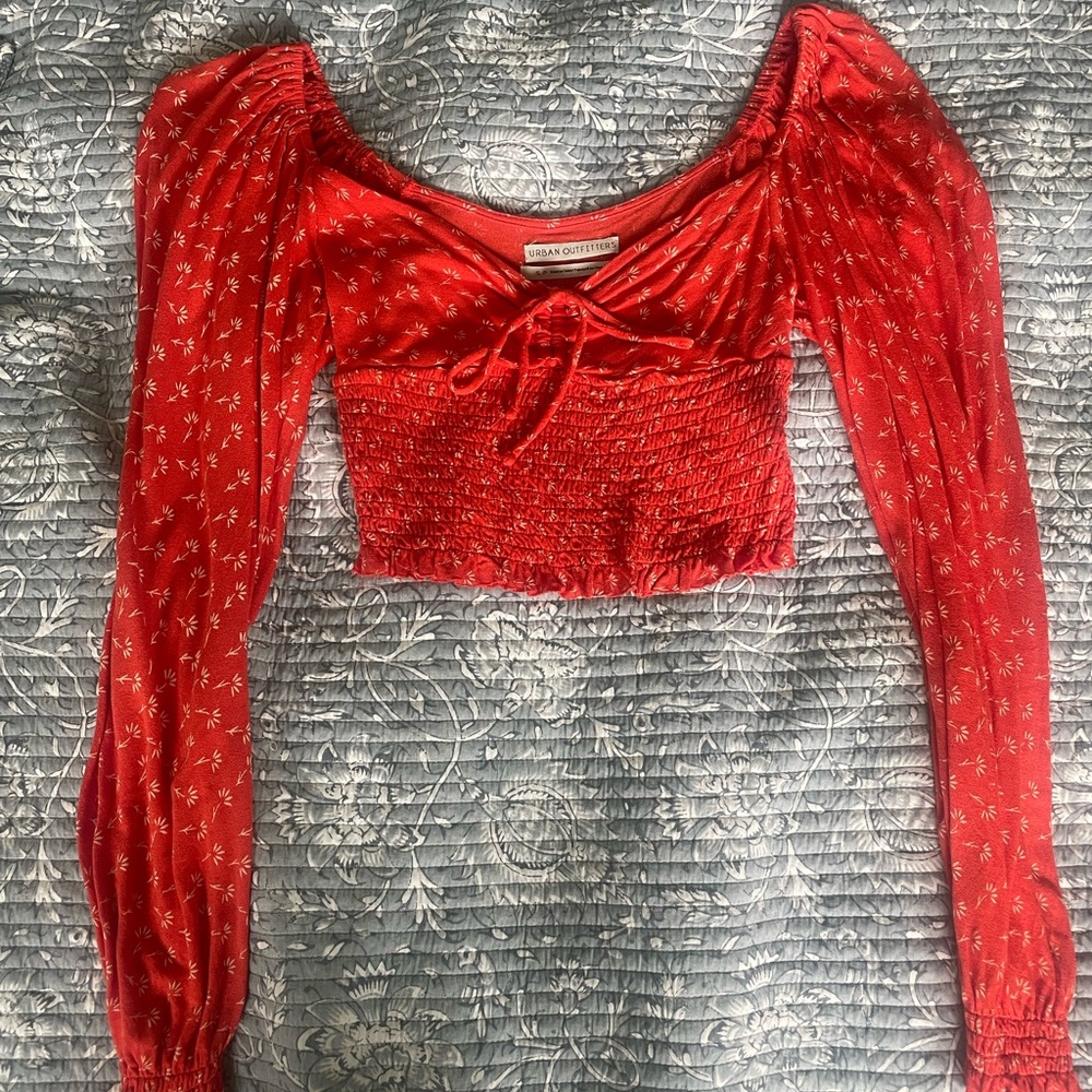 Urban Outfitters Red Floral Women's Top